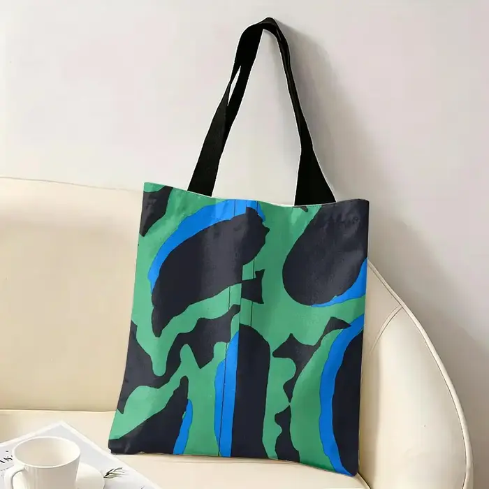 Sac fourre-tout esthétique en toile florale de la marque de mode M-Marni : Grand sac à bandoulière réversible pour tous les jours