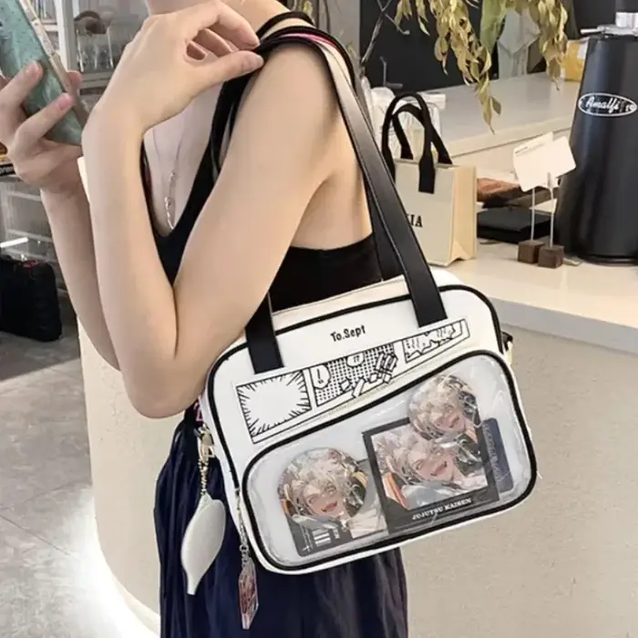Y2K japonais Harajuku Ita sac pour femmes mignon sac à bandoulière filles Transparent Itabag sac