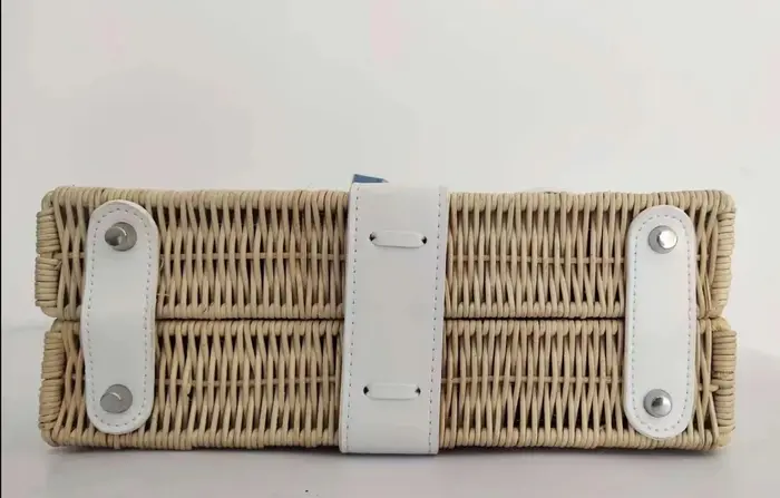 Sac à bandoulière d'été français pour femmes, sac tissé en paille