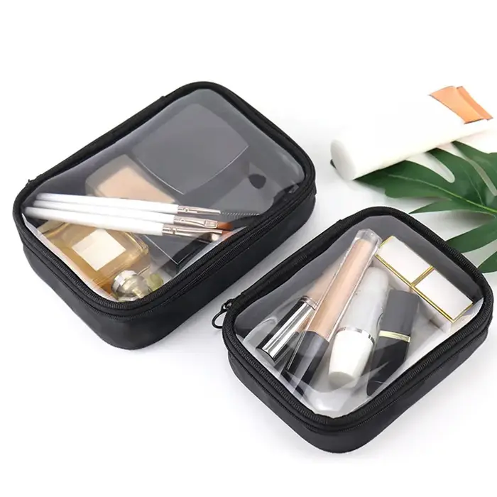 Trousse de maquillage imperméable en PVC transparent pour femmes
