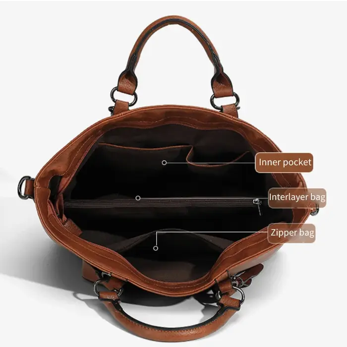 Sac à main rétro en cuir souple pour femmes
