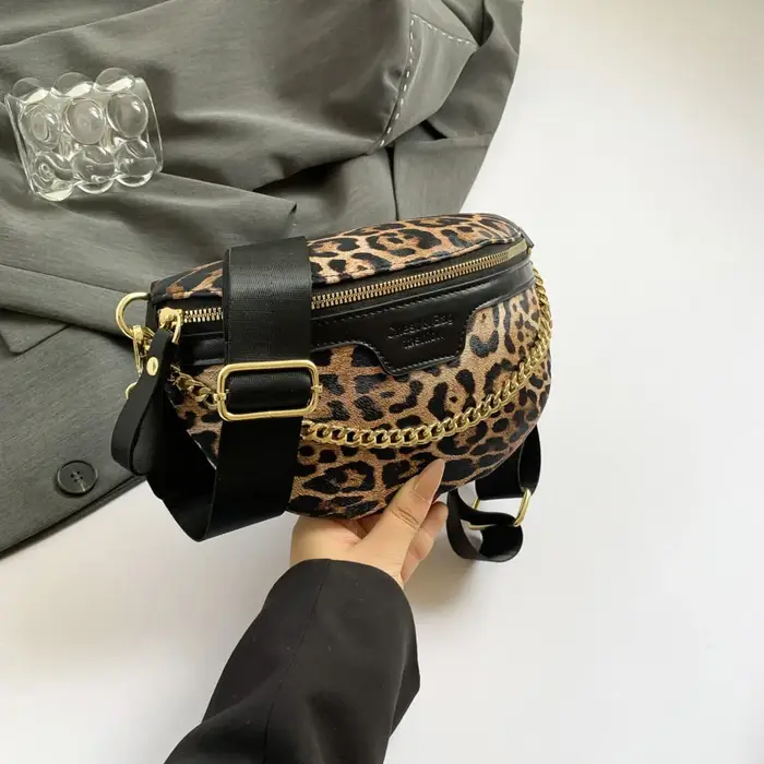 Sac de taille imprimé léopard pour femmes, sac banane à la mode, sacs à bandoulière de bonne qualité