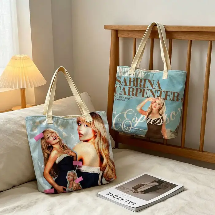 Sac fourre-tout S-Sabrina C-Carpenter Singer, sac à bandoulière de grande capacité, sac à main décontracté pour femme pour le travail, l'école et le shopping