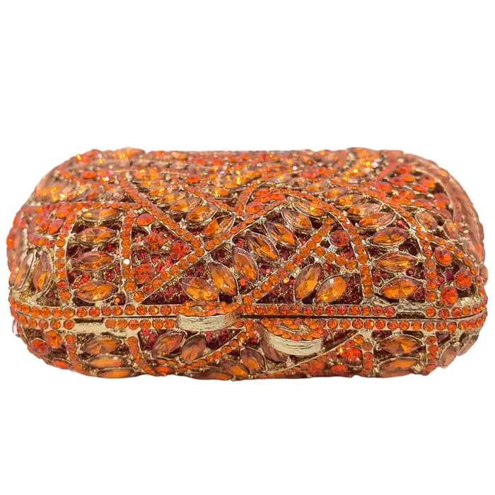 Boutique De FGG Sacs à main de soirée rayés orange pour femmes