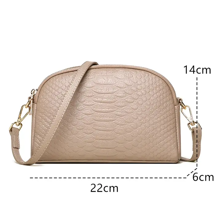 Sac à bandoulière en cuir véritable motif Crocodile pour femmes
