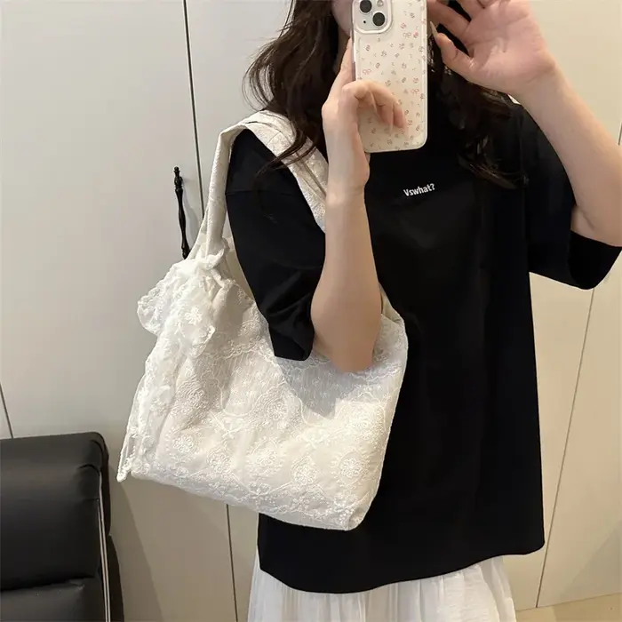 Sacs à bandoulière brodés en dentelle pour femmes