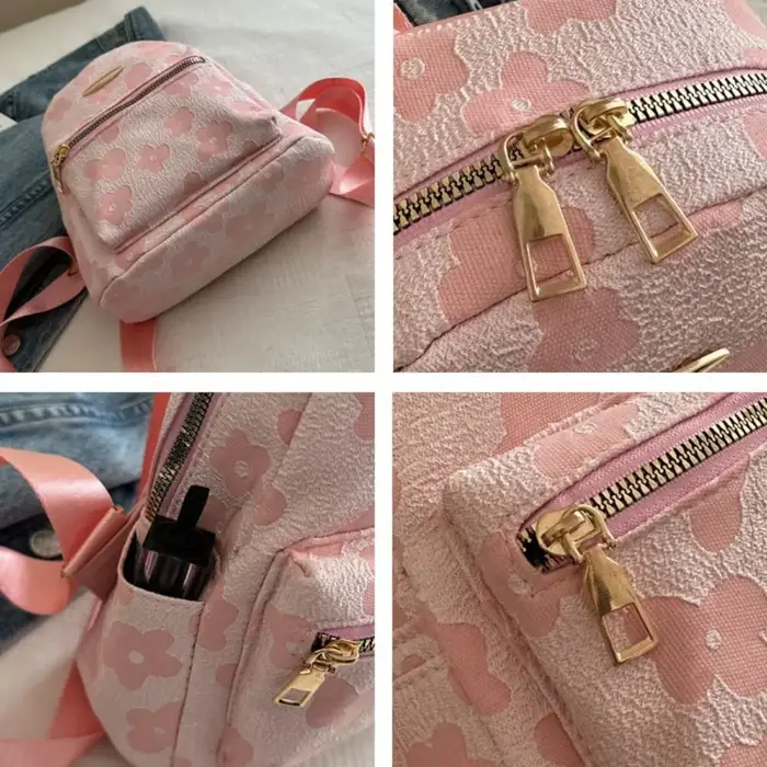 Sac à dos tendance en toile à fleurs