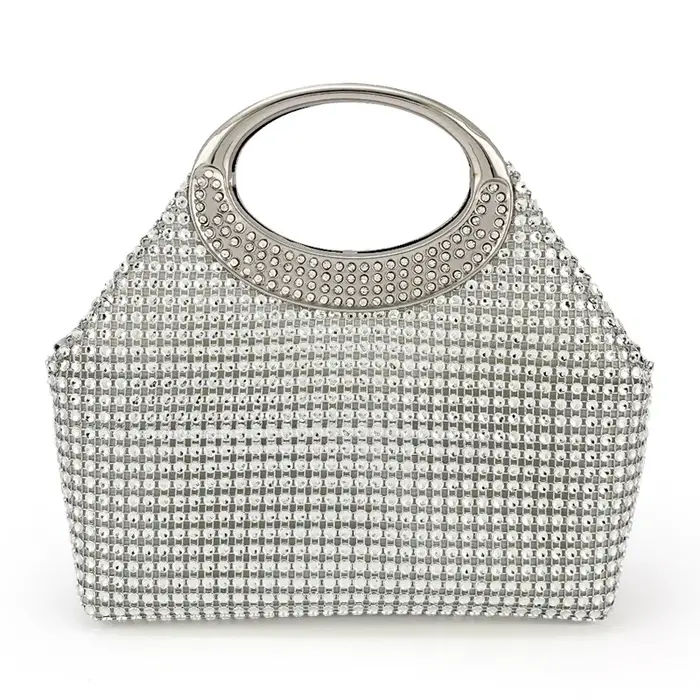 Sac de soirée en argent avec diamants