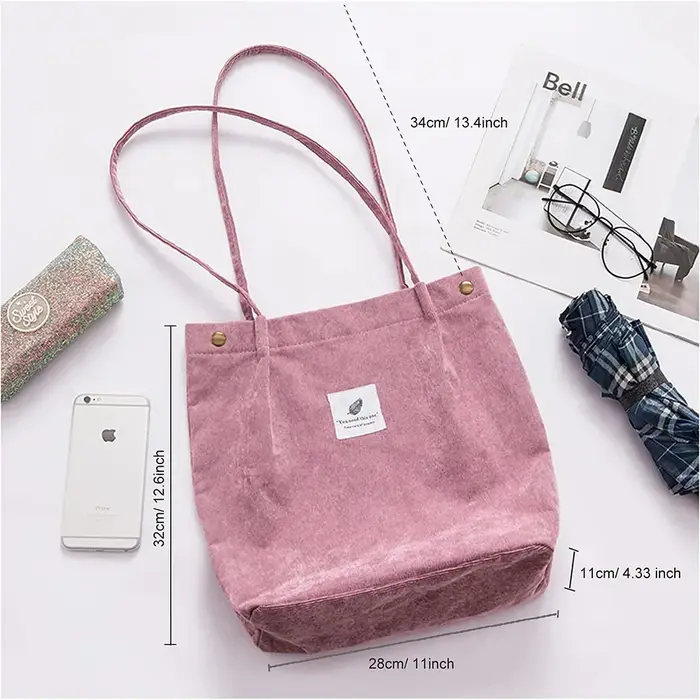 Sac à Main en Velours Côtelé pour Femme