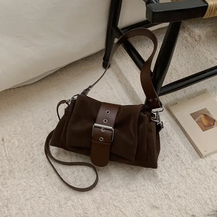 Sac fourre-tout bordeaux pour femmes, Vintage, mode avancée, sac à bandoulière sous les bras, automn