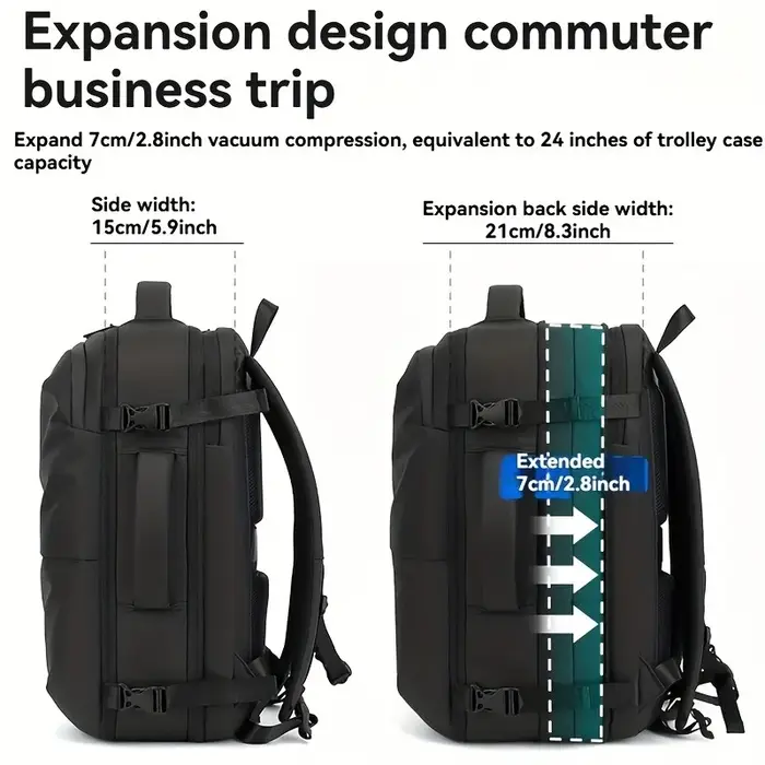 Sac à dos pour ordinateur portable étanche multifonctionnel de grande capacité sous vide pour hommes et femmes avec sac à dos extensible