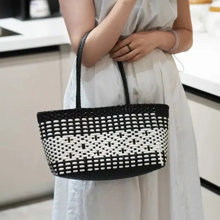 Sac de courses vintage en forme de panier à légumes