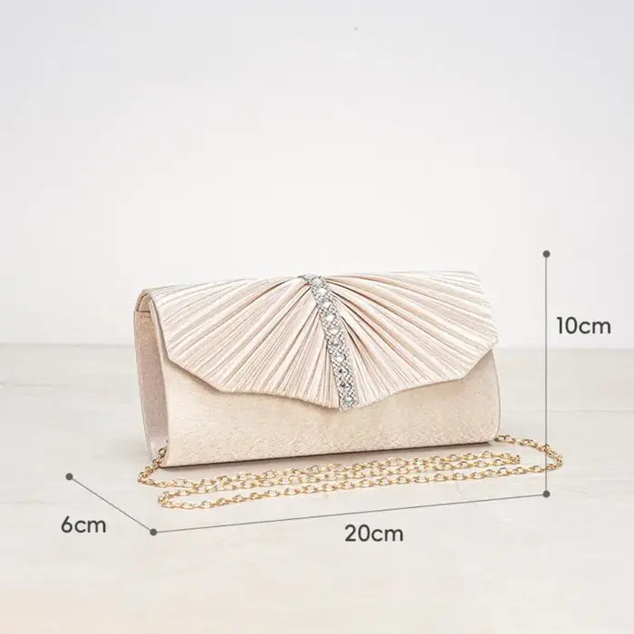 Pochette élégante en polyester doré, sac à main brillant pour femmes, pochette de soirée brillante p