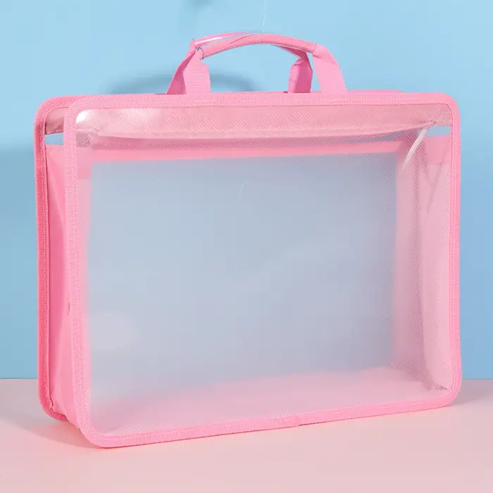 Sac à main Transparent A4, Six couleurs, grande capacité, étanche, pour Documents, étudiants, sac Po