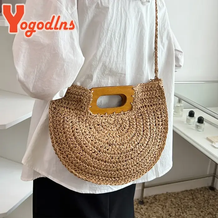 Sac de paille minimaliste pour femmes