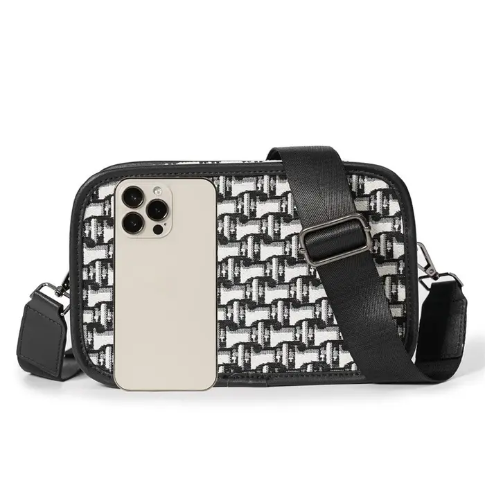 Sac bandoulière en toile jacquard pour homme