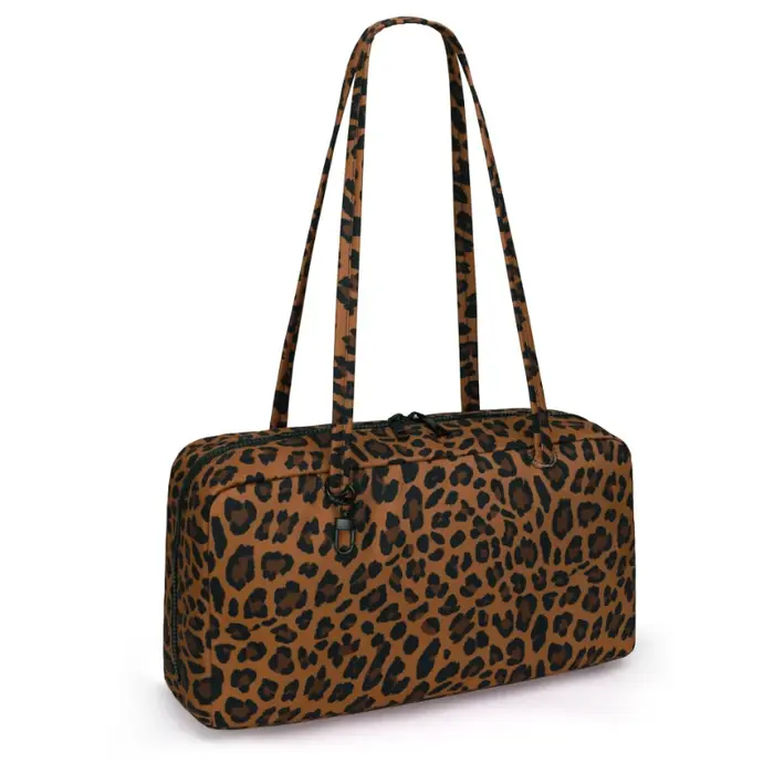 Sac à bandoulière en nylon à pois imprimé léopard