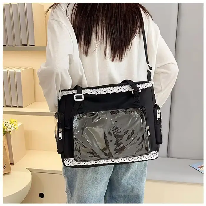Sacs à bandoulière transparents japonais Kawaii Itabag de grande capacité pour filles, sacs à bandou