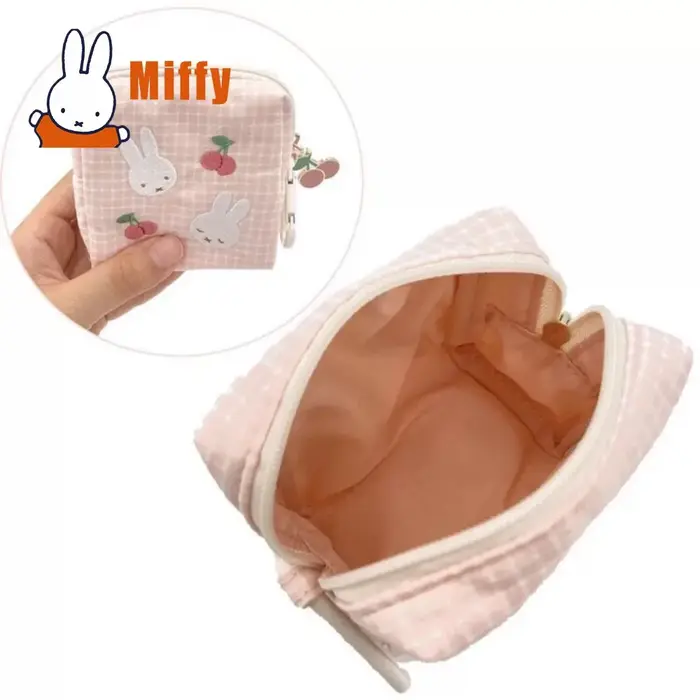 Pochette carrée à fermeture éclair Kawaii Miffy