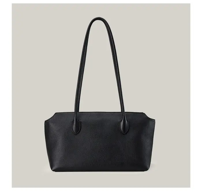 Sac à bandoulière en cuir véritable TR, sac fourre-tout Terrasse à longue sangle, sac à main uni style ROW, sac sous le bras pour femme