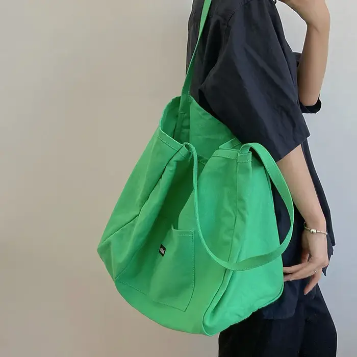 Sac en toile de haute qualité réutilisable Shopping sac à bandoulière femmes Simple décontracté usage quotidien sac à