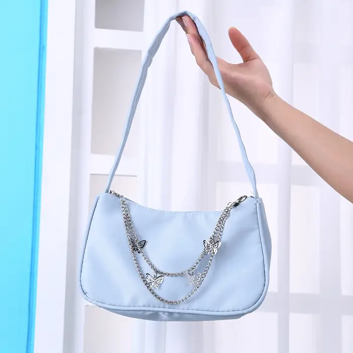 Sacs à main à bandoulière avec chaîne papillon pour femmes