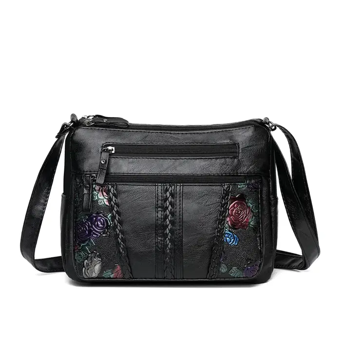 Sac à bandoulière en peau de mouton pour femmes, sacoche à épaule de grande capacité, de couleur uni