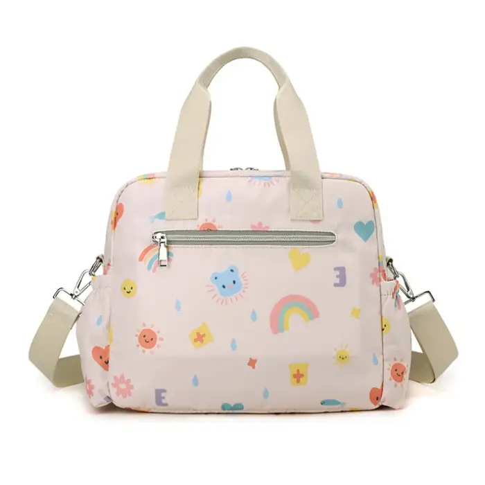 Sac à dos de voyage pour bébé - Grande capacité, portable, avec bandoulière et motif imprimé, idéal pour les sorties.
