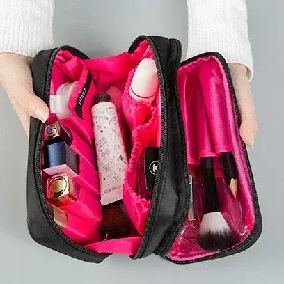 Mini trousse de maquillage noire pour femme
