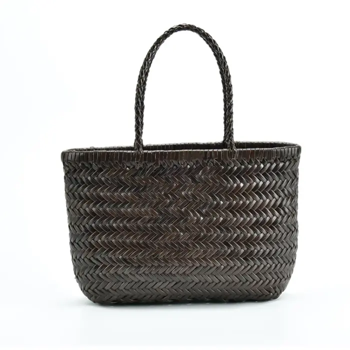 Sac à main en cuir véritable tissé