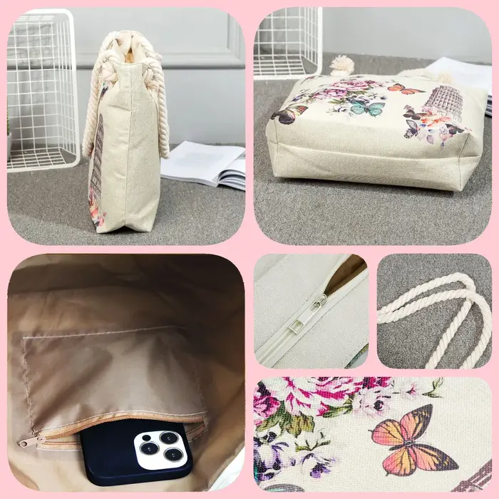 Sac fourre-tout personnalisé avec logo imprimé pour femme