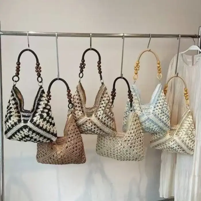 Sac cabas en paille tressée