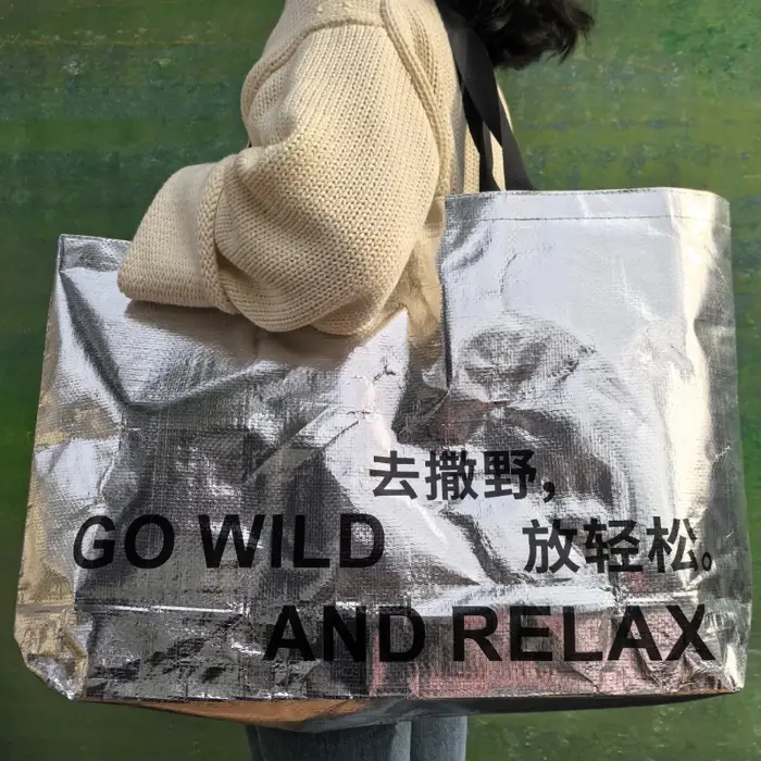 Sac de courses réutilisable argenté