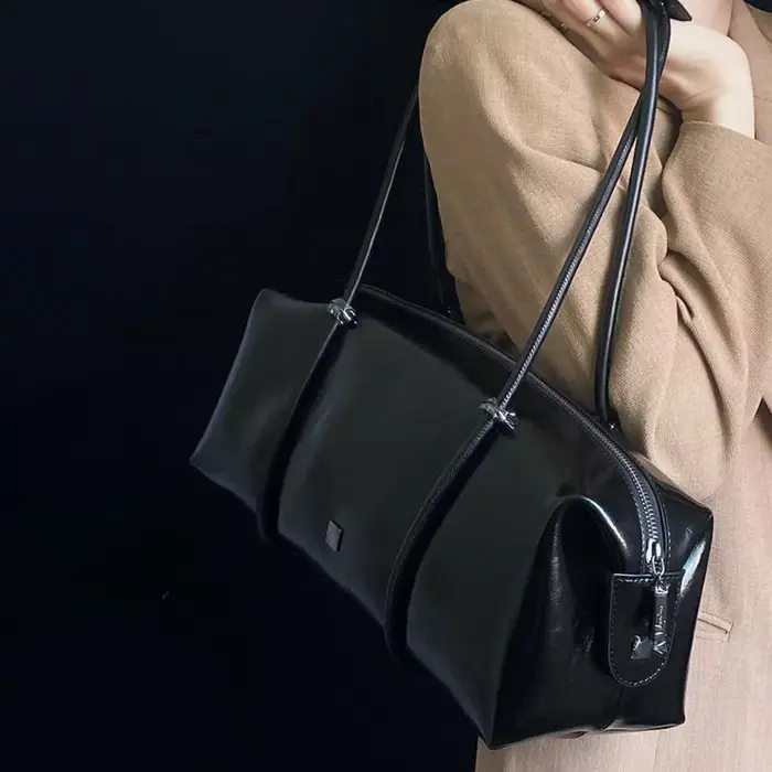 Sac à aisselles élégant pour femmes, grande capacité, sac d'oreiller Boston en PU, Texture haut de g