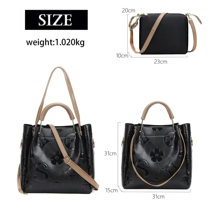 Ensemble de sacs à main avec poignée supérieure, grand sac à bandoulière en cuir végétalien, sac sea
