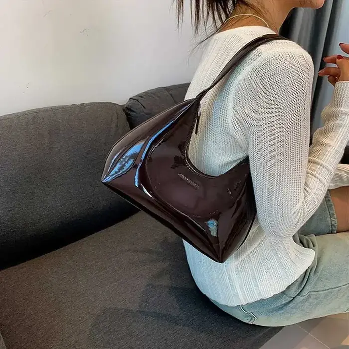 ChimDesigner-Sacs à main en cuir verni pour femmes