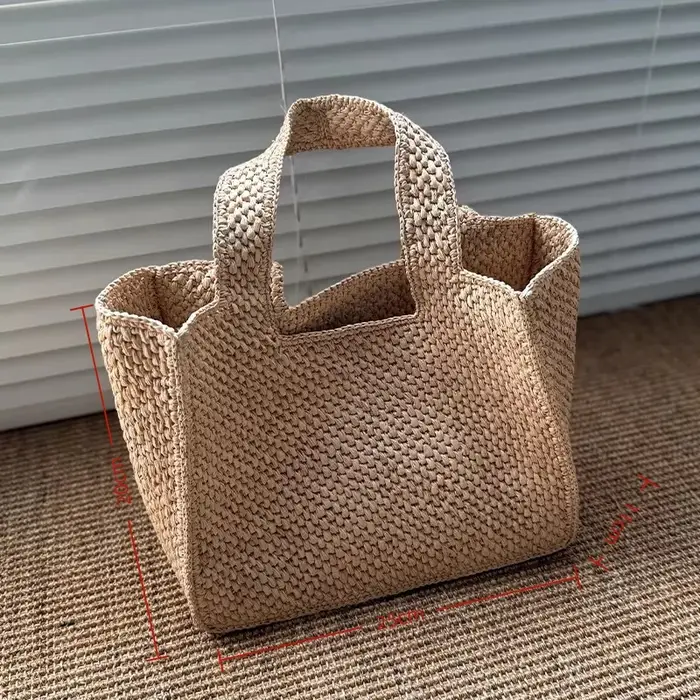 Sac cabas en raphia tressé fait main pour femme