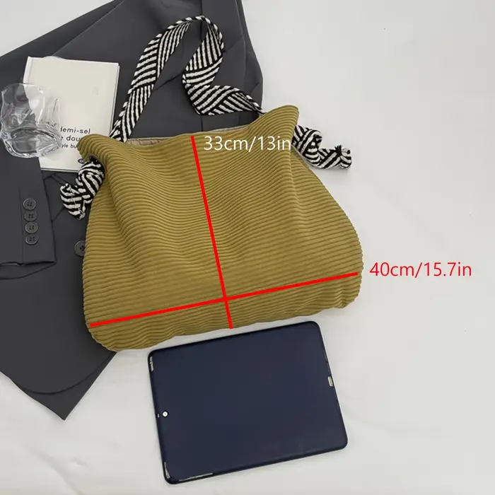 Sac fourre-tout en velours côtelé pour femmes