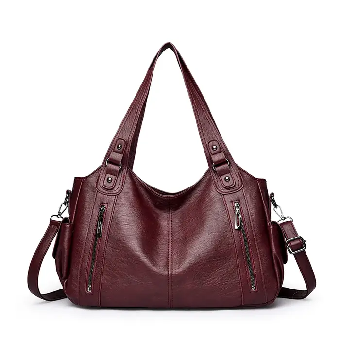 Sac à bandoulière en Pu, sac à main de tempérament à la mode, ouverture à fermeture éclair, design, 
