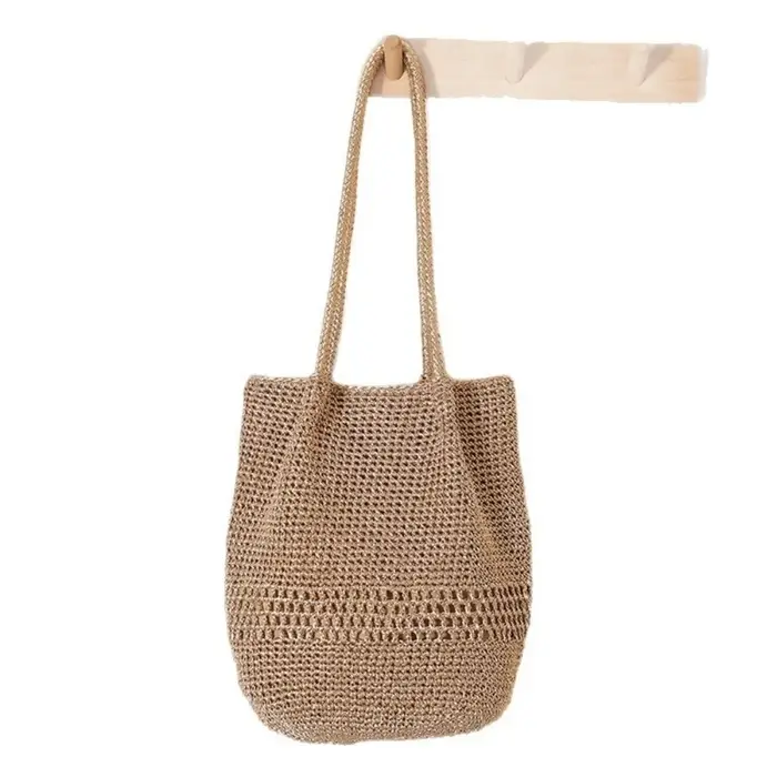 Nouveau sac seau bohème tissé à la main