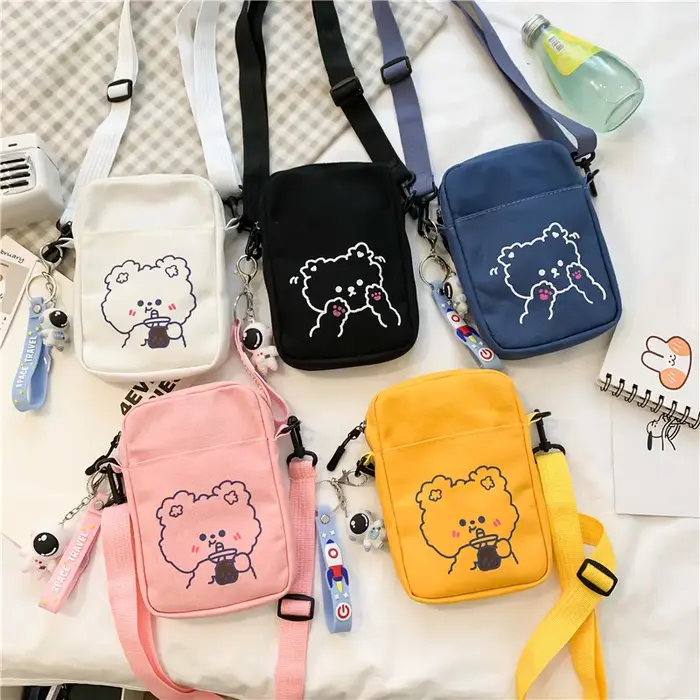 Mignon Mini toile sacs à main femmes sac petit tissu épaule