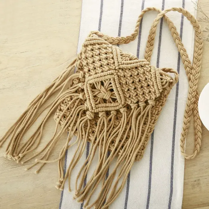 Sac de plage en paille bohème pour femmes
