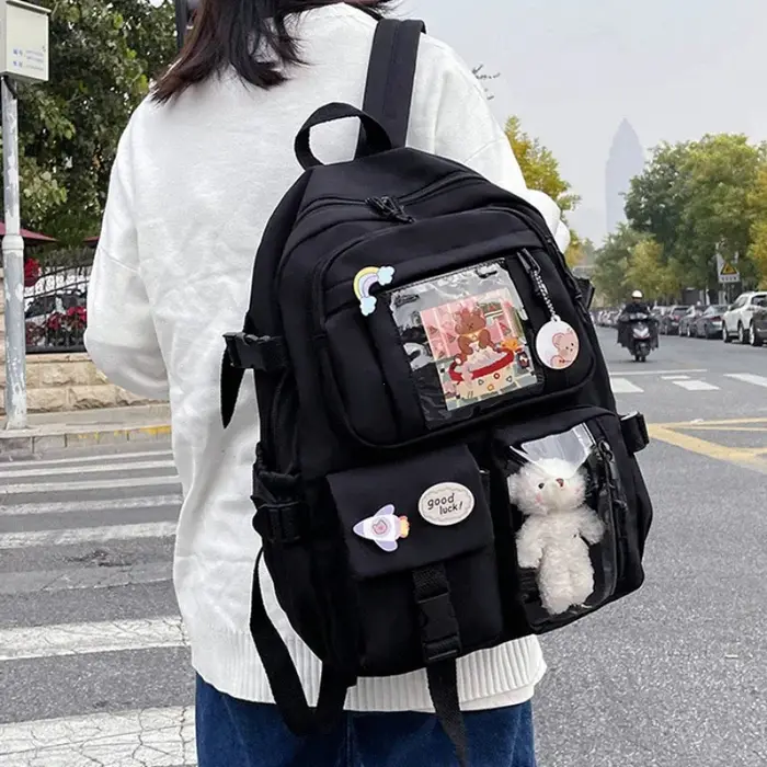 Kawaii esthétique femmes sac à dos sac d'école pour adolescentes japonais coréen sac à dos étudiant Bookbags mignon école sac à dos Mochila