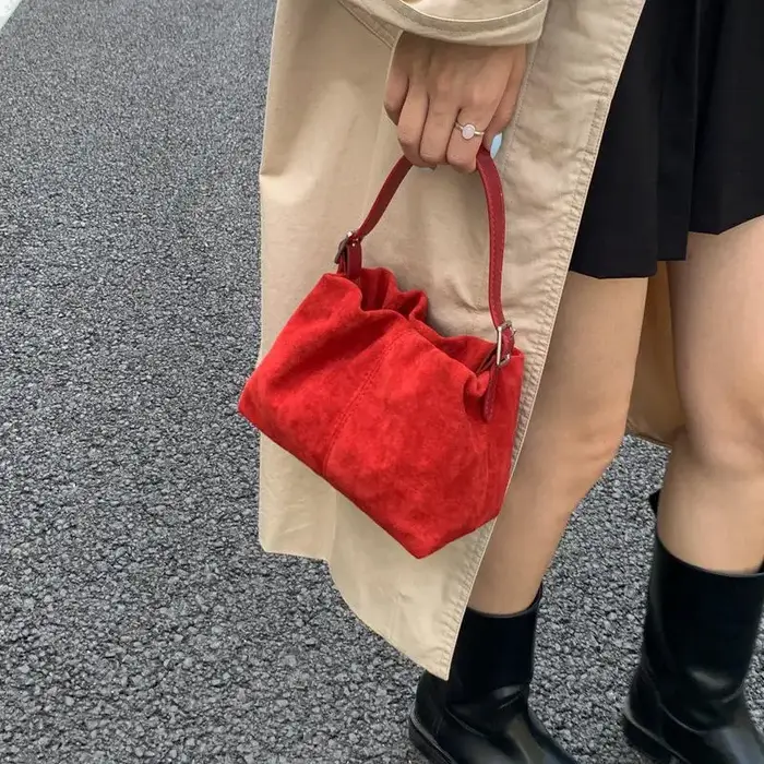 Sac à main rétro en daim pour femme