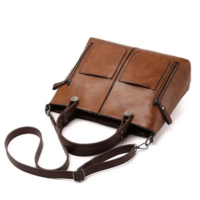 Sac à main en cuir rétro Europe America