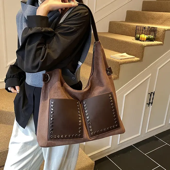 PU paillettes fermeture éclair Patchwork fourre-tout décontracté 2026 nouveaux sacs de mode grande capacité haute