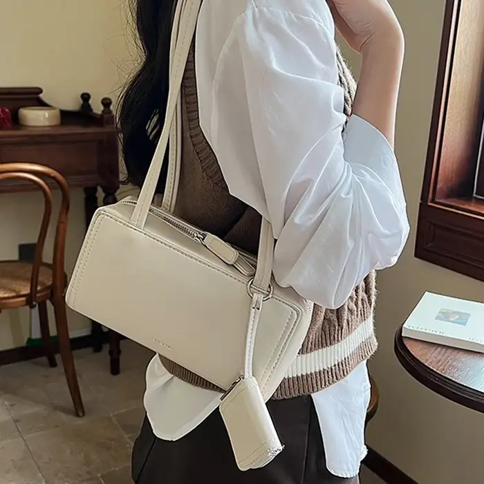 Sac à main marron en cuir PU pour femmes