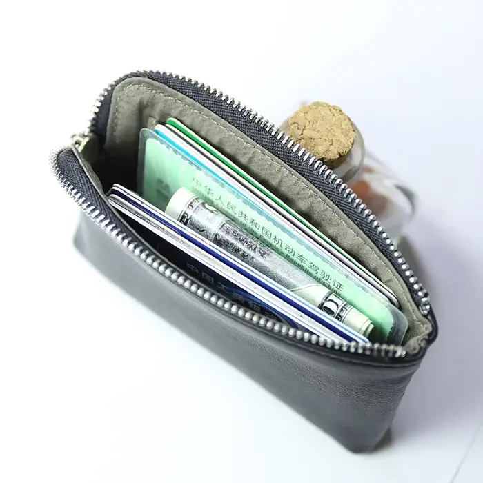 Mini portefeuilles en cuir véritable pour femmes et hommes