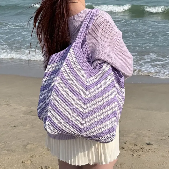 Sac à bandoulière en tricot esthétique