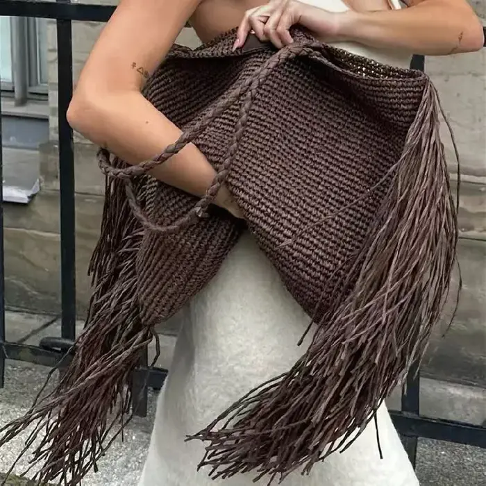 Sacs fourre-tout ajourés pour femmes, sac à main de luxe de styliste, nouveau tissage, grande capaci